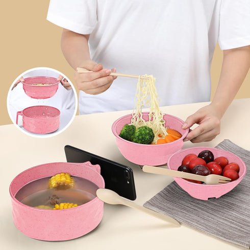 Microwave Ramen Cooker,Ramen Bowl With Chopsticks and Spoon,For Office College Dorm Room Essentials Instant Lunch Ideal for Shin and Buldak Ramen ...