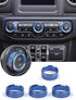 Savadicar HVAC Climate Control Panel Knob Trim Kit & Light Control Switch Cover, Air Conditioner Knob Aluminum Alloy Ring for 2018-2024 Jeep Wrang...