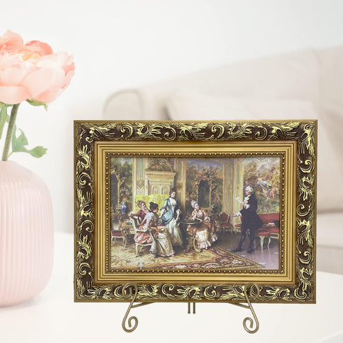 Plate Stand 6 Inch Gold Display Plate Holder, Collapsible Iron Plate Stands for Display, Folding Display Easel for Photo, Pictures, Decorative Pla...
