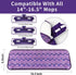 16.5 inch Microfiber Replacement Mop Pads Reusable - 3 Pack Flat Replacement Heads for Wet Or Dry Floor Cleaning Stripe Purple Pads...