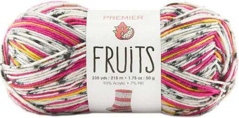 Premier Yarns Fruits Dragon Fruit 2052-02 (3-Skeins - Same Dye Lot) Weight #1 Acrylic Yarn for Crocheting and Knitting - Bundle with 1 Artsiga Cra...