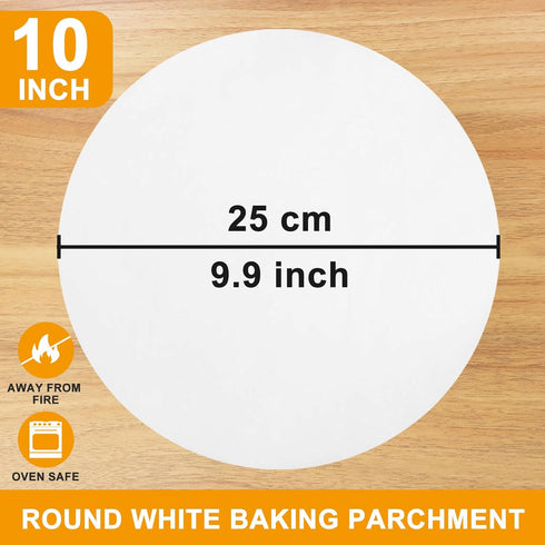 100Pcs-10 Inch Parchment Paper Rounds,Baking Parchment Paper, YUFDA Non-Stick Parchment Paper for Baking, Precut Round Parchment Paper for Tortill...