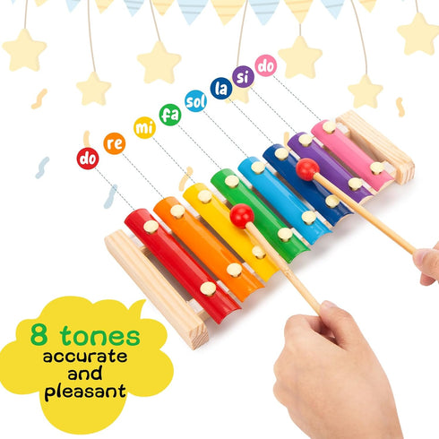 MCPINKY Xylophone for Kids, Xylophone Musical Toy with Child Safe Mallets Educational Musical Instruments Toy for Toddlers 1-3...