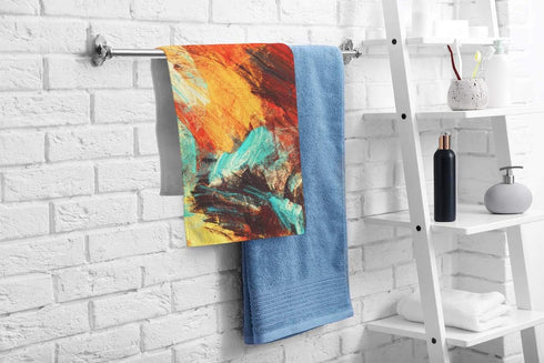 oFloral Bright Artistic Splashes Hand Towels,Abstract Painting Multicolor Dynamic Modern Futuristic Pattern Soft Comfortable Towel for Bath/Kitche...