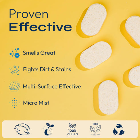 FOMIN Multi Surface Cleaner Refill Tablets (6 Pack) - Lemon Zest - All Purpose Cleaner Refill Tablets, All-In-One Tablet Cleaner For Household & K...