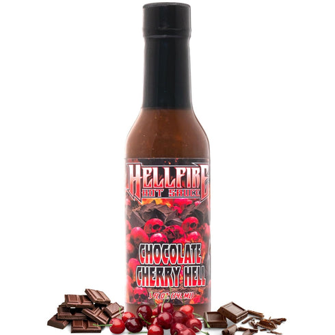 Hellfire Hot Sauce Chocolate Cherry Hell - Gourmet Dessert Hot Sauce With Fruit and Chocolate, 5 oz....