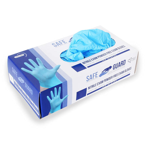 Safeguard Nitrile Disposable Gloves, Powder Free, Food Grade Gloves, Latex Free, 100 Pc, Medium...