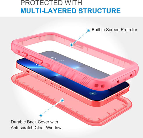 SPORTLINK for iPhone 13 Pro Max Case Waterproof - Full Body Heavy Duty Protection Cover Built in Screen Protector Shockproof Waterproof Case for i...
