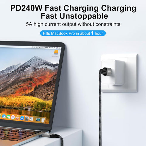 USB4 Cable, with Thunderbolt 4 Cable, 240 W Charging Cable, 40 Gbps Data Cable, 8K @ 60Hz 4K120Hz HDR, PD3.1, USB C to USB C Cable, for Hub, Dock ...