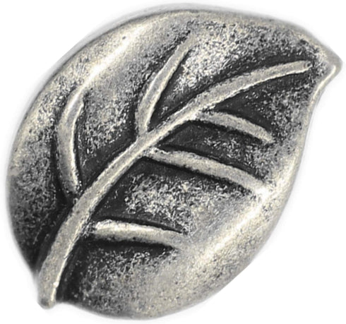 Bezelry 12 Pieces Leaf Metal Shank Buttons 18mm X 13mm (Antique Silver)...
