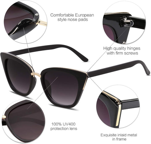SOJOS Cat Eye Designer Sunglasses Fashion UV400 Protection Glasses SJ2052...