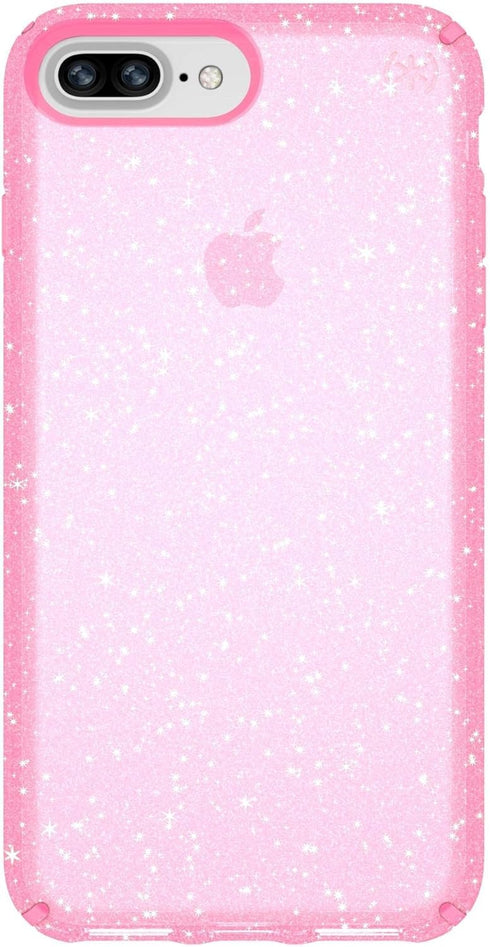 Speck 103123-6603 Products Presidio Clear + Glitter Case for iPhone 8 Plus (Also fits 7 Plus and 6S Plus/6 Plus), Bella Pink With Gold Glitter/Bel...