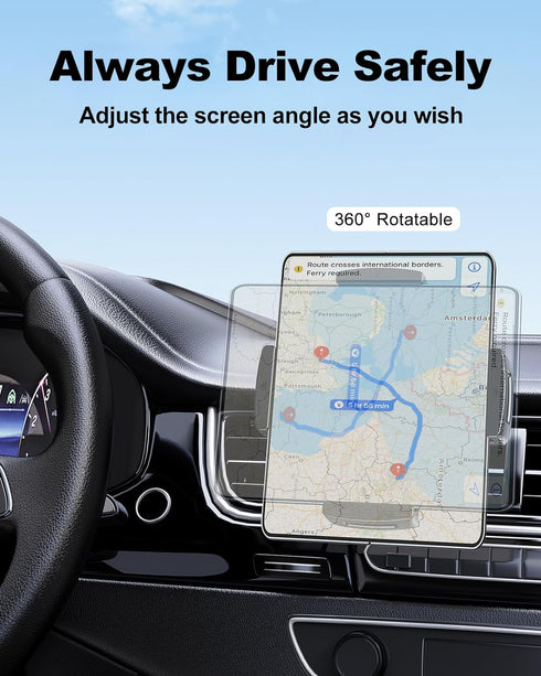 Car Phone Mount for Samsung Galaxy Z Fold 5 Z Fold 4 Z Fold 3 - Tablet Holder for Car Dashboard Handsfree 360° Rotatable Fit for iPad Mini 6 iPad ...