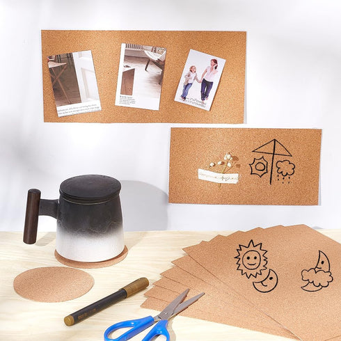 BENECREAT 8 Pack Self-Adhesive Cork Sheets 1mm Thick A4 Rectangle Insulation Cork Backing Sheets for Coaster, Wall Decoration, Wedding Party, DIY ...