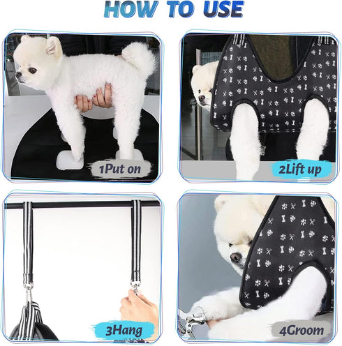 Pet Dog Cat Grooming Hammock Harness for Nail Trimming (XS 12lb), Dog Sling for Cutting Nail, Dog Hanging Holder Hanger for Clipping Nail with Nai...