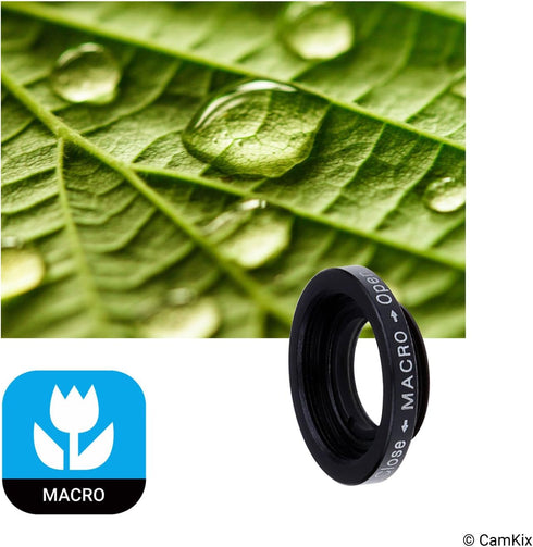 CamKix Universal 3in1 Camera Lens and Bluetooth Shutter Remote Kit for Smartphones, Including Bluetooth Camera Shutter Remote, Fish Eye, 2in1 Macr...