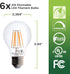 Bioluz LED 92 CRI E26 LED Bulb 40 Watt Dimmable Edison Bulbs Warm White Clear Pendant Light Bulbs UL Listed Title 20 High Efficacy Lighting 6-Pack...