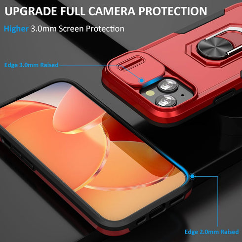 Case for iPhone 15 Plus Phone Case iPhone 15 Plus Case with Kickstand Ring Holder, with Camera Cover, with Magnetic Car Mount Function, for iPhone...