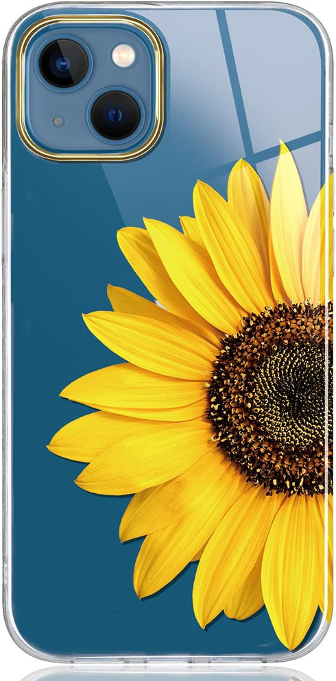 BAISRKE Compatible with iPhone 13 Mini Case,iPhone 13 Mini Case with Flowers,for Girly Women,Shockproof Floral Pattern Hard Back Cover for iPhone ...