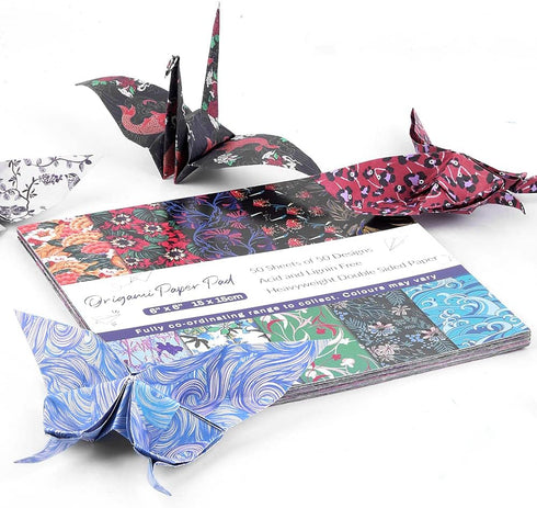 Origami Paper Kit Double Sided 100 Sheets 10 Colors 6 Inch Square Easy Fold Arts Crafts DIY Handwork Origami Papers Beginner Flowers...