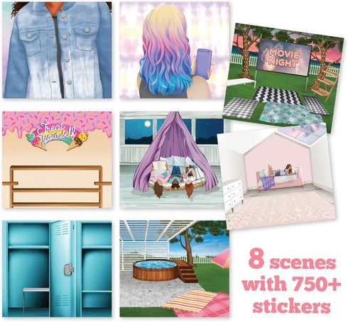 Craft-tastic Sticker It Up! – Reusable Sticker Book for Kids – 750+ Repositionable Stickers Create Designs on 8 Scene Pages for Hours of Mess-Free...