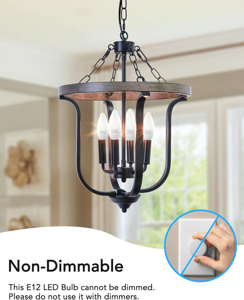 PARTPHONER E12 LED Light Bulbs B11 Candelabra Bulbs 60W Equivalent, Non-Dimmable 6W LED Candle Chandelier Bulb 600 Lumen, 5000K Daylight White, Pa...