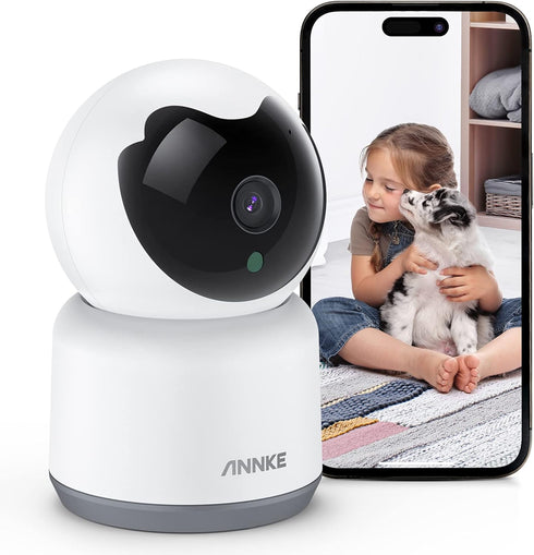 ANNKE Crater 2-2K WiFi Pan Tilt Smart Security Camera, Upgraded 3MP Baby/Pet Monitor, Indoor IP Camera 360-degree with Two-Way Audio, Human Motion...