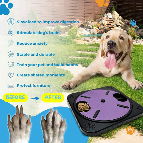 Rotatable Dog Nail Scratch Board with Hidden Treats Compartment, 3 in 1 Dog Nail Care Solution, Dog Scratch Pad for Nails, Nail Filing Board for D...