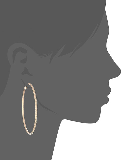 GUESS "Basic" Gold Large Diamond Cut Hoop Earrings...