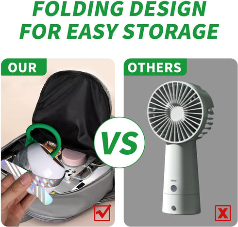 Foldable Table Fan for Tables: Outdoor Indoor Table Fans, Picnic Accessories,Tabletop Fans Rotators with Holographic Blades, Fan For Parties, Barb...
