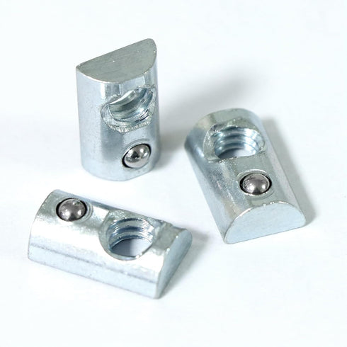 1/4"-20 Threaded Steel Roll in T-Nut with Ball Spring, T-Slot Nuts Accessory Hardware Nuts for 10 Series Aluminum Extrusion Profiles Rail (20)...