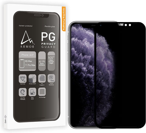 ARMOR Flexible Glass 2.5D Full Coverage Screen Protector for iPhone 11Pro Max/XS Max, Privacy Guard with 9H...