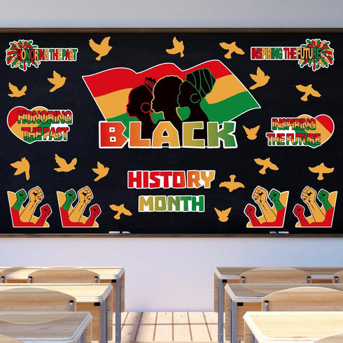 Black History Month Bulletin Board Decorations, 27 Pcs Black History Month Decorations African American National Holiday Bulletin Board Decoration...