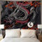 black red Chinese Dragon Japanese dragon art Wall Tapestry Hippie Art Tapestry Wall Hanging Home Decor Extra large tablecloths 40x60 inches For Be...