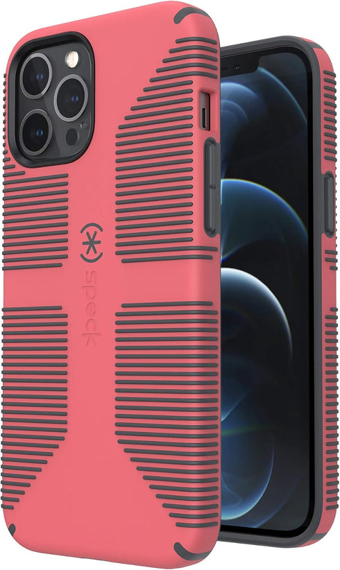 Speck Products CandyShell Pro Grip iPhone 12 Pro Max Case, Raspberry Kiss Red/Slate Grey (137609-9240)...