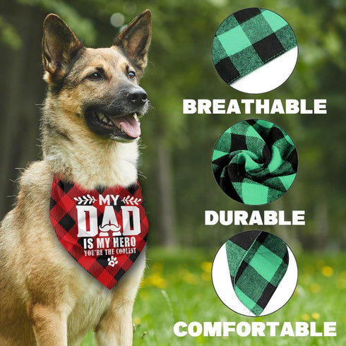 Daddy is My Super Hero Dog Bandana, Dad Gift Dog Bandana, Pet Scarf Accessories, Printed Dog Bandanas Gift for Dog Lover Birthday, Christmas, Fath...