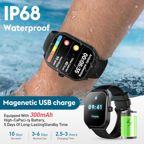 Curve Smart Watch for Men Women (Answer/Make Call), 2.01" Fitness Tracker with 120+ Sport Modes Heart Rate Sleep Blood Oxygen Monitor, IP68 Waterp...