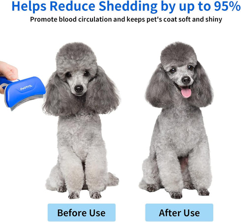 Upgraded Pet Self Cleaning Curved Deshedding Tool, Effectively Reduces Shedding by Up to 95%, Professional Grooming Brush for Small or Medium Dogs...