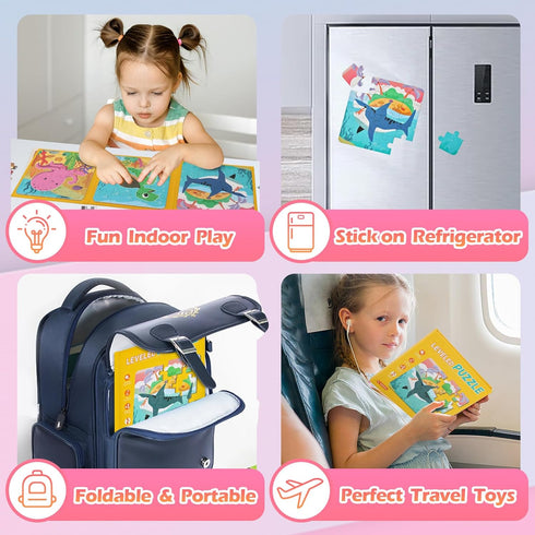 Magnetic Puzzles for Kids Ages 3-5, Puzzles for Kids Ages 4-8, Toddler Puzzles Ages 2-4, Shark Jigsaw Puzzles Book for Preschool Toddlers, Travel ...