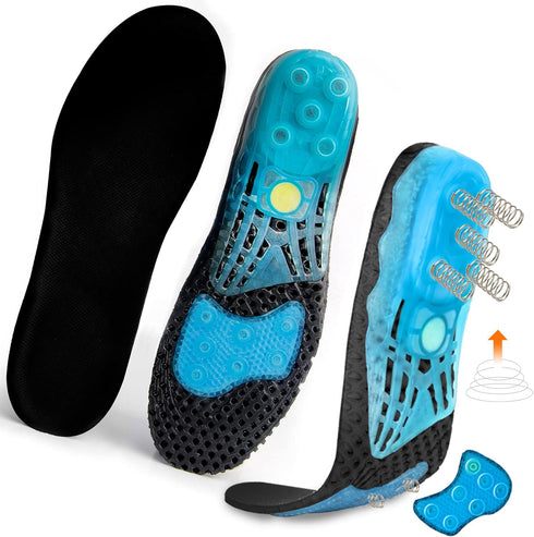 Cloud Soles for Men Women, Silica Gel Sport Shoe Insole, Spring Cushioning Shock Absorption Shoe Insert,Forefoot Enhances Massaging Insoles,Planta...