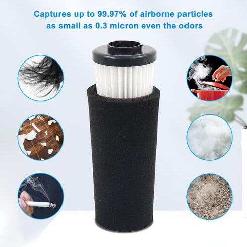F112 Filter Replacement 6 Pack Compatible with Dirt Devil Upright Vacuum Cleaner, Pre Motor Endura Odor Trapping Filter Set, Replace part AD47936...