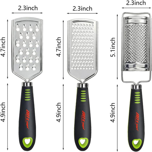 ALLTOP Food Graters for Cheese,Nutmeg,Potato,Ginger and Garlic,Cirtrus,Hand-held Stainless Steel Zester for Kitchen - Pro Multi-purpose Gadgets,Se...