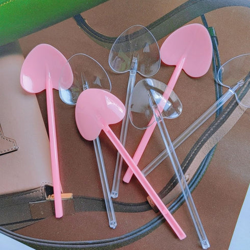 100pcs Disposable Plastic Spoons Heavy Duty Plastic Cutlery Smalll Teaspoons Tasting/Serving Dessert Spoons for Catering, Parties, Dinners, Weddin...