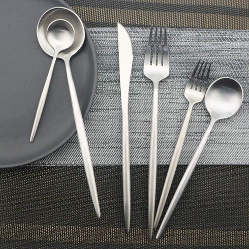 JASHII Luxury Flatware, Silverware Sets, 6-pieces Elegant Cute 18/10 Stainless Steel Silverware Set for Eating Home Kitchen Hotel Restaurant, Serv...