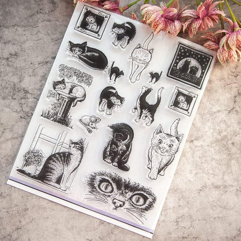 Cats Life Clear Stamps for Card Making Transparent Silicone Stamp DIY Scrapbooking Supplies Embossing Paper Card Album...