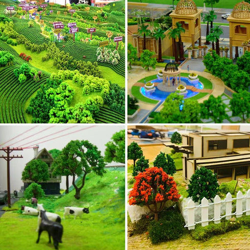 7 Pack Model Grass Cashmere Powder Green Fake Grass, Art Landscape, DIY Artificial Sand Table Micro Landscape Building...