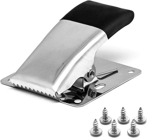 SAMSFX Fish Cleaning Board Tools Fillet Clamp w/Screws Deep-Jaw Fish Tail Clip Board for Scaling Table Bait (Fish Clamps with Black Grip)...