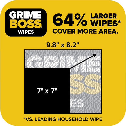 Grime Boss Wipes, 120Count (24 Pack of 5 Wipes Each), Red-4383, Size-4383...