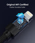 Magnetic iPhone Charger Cord 5ft Coiled, USB A to Lightning Cable Fast Charging Nylon Braided - MFi Certified Compatible with iPhone 14 13 12 11 P...