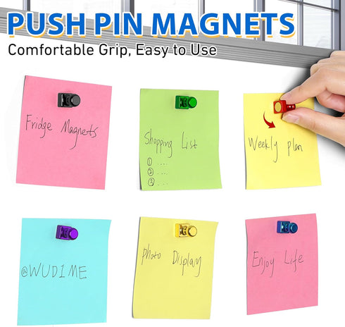 12Pack Strong Fridge Refrigerator Magnets Small Magnets, Upgraded Red Whiteboard Magnets for Detailed List Display, Metal Push Pin Magnets for Kit...